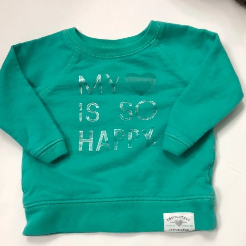 3/$25.00 CARTERS GREEN SWEATSHIRT